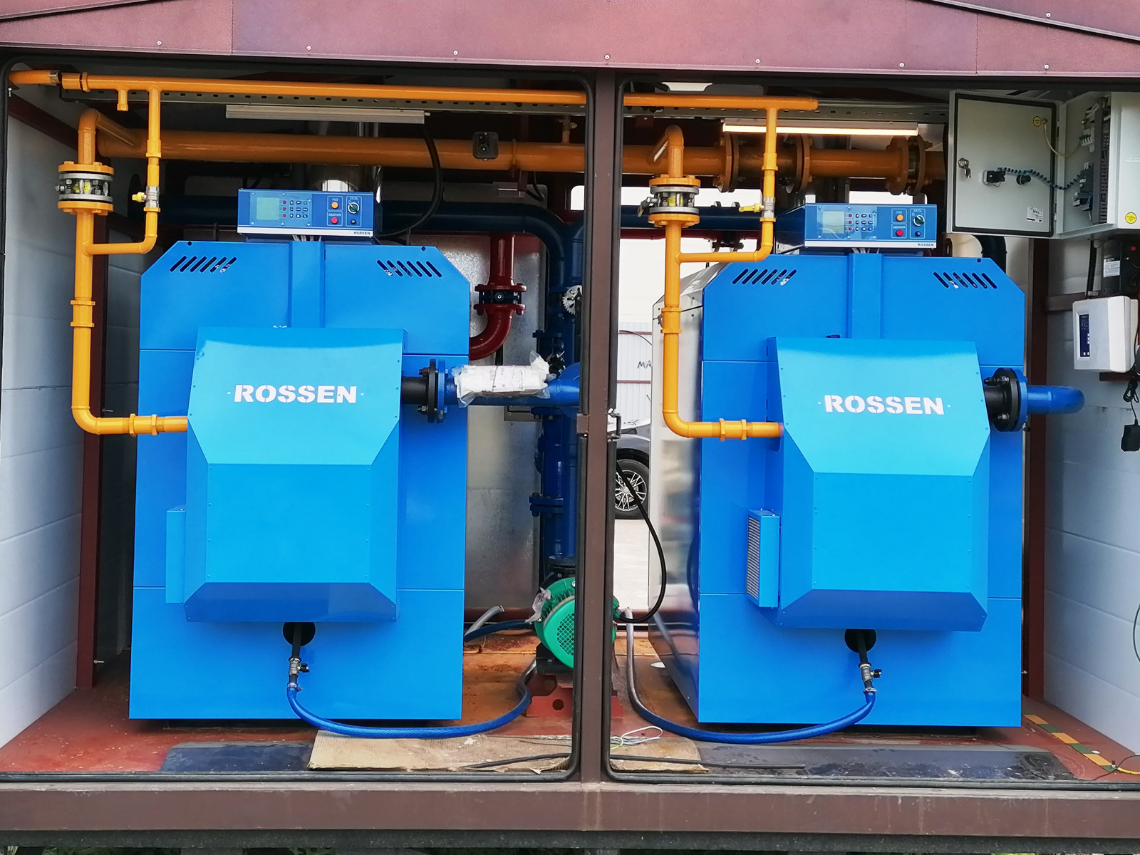 Газовый котел наружного размещения RS-ZM 1200 кВт сдвоенный на базе котлов RS-A 600